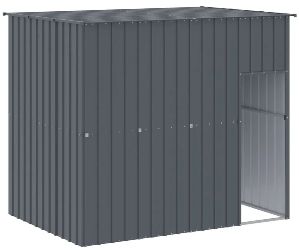 vidaXL Σπιτάκι Σκύλου με Οροφή Ανθρακί 214x153x181 εκ. Γαλβαν. Χάλυβας