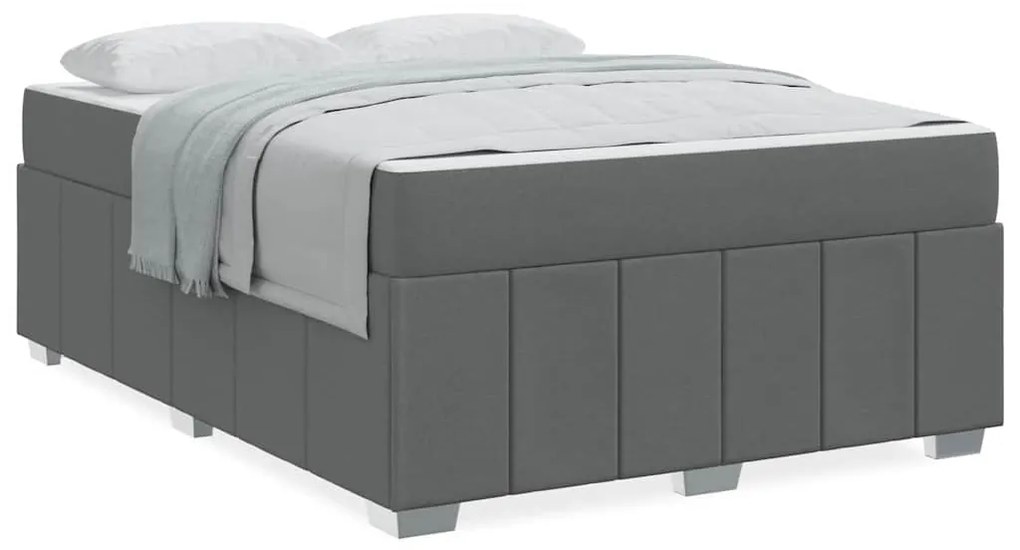 vidaXL Σκελετός Κρεβατιού Σκούρο γκρι 140 x 200 cm ύφασμα