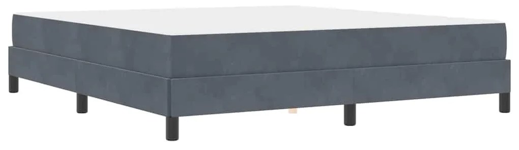 vidaXL Κρεβάτι box spring με στρώμα Σκούρο Γκρι 180 x 200 cm Βελούδο
