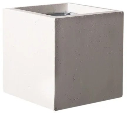 Supergreens Γλάστρα Πήλινη Τετράγωνη "Rocky" Γκρι L 40x40x40 εκ.