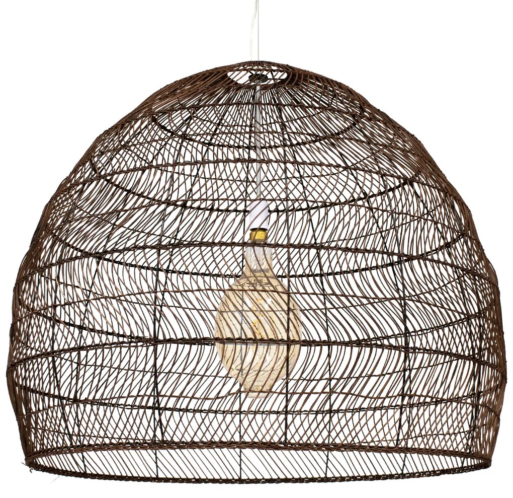 00967 GloboStar® GLOBOSTAR® MALIBU 00967 Boho Κρεμαστό Φωτιστικό Οροφής με Ντουί 1 x E27 AC 220-240V IP20 - Καφέ - Μ100 x Π100 x Y86cm