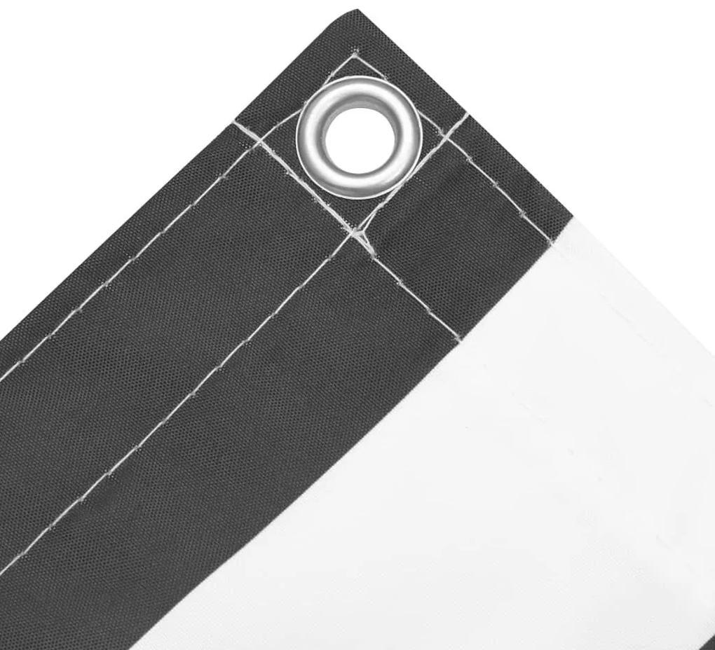 Διαχωριστικό Βεράντας Ανθρακί/Λευκό 75 x 600 εκ. Ύφασμα Oxford - Πολύχρωμο
