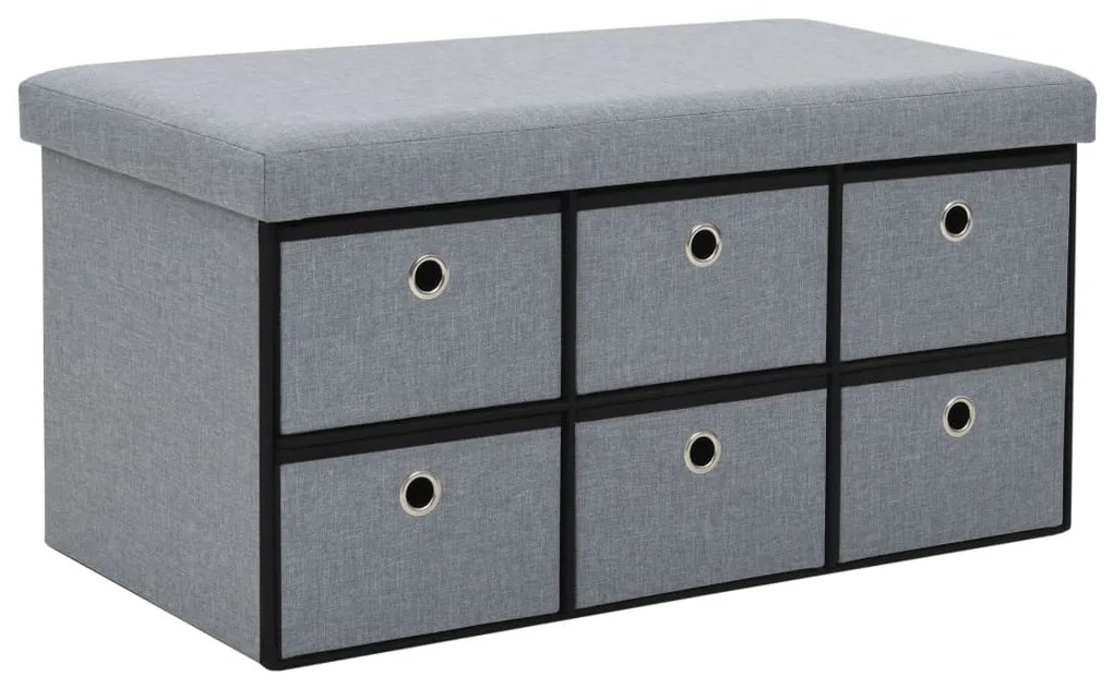 vidaXL Πάγκος Αποθήκευσης Ανοιχτό Γκρι 76x38x38 εκ. Συνθετικό Λινό