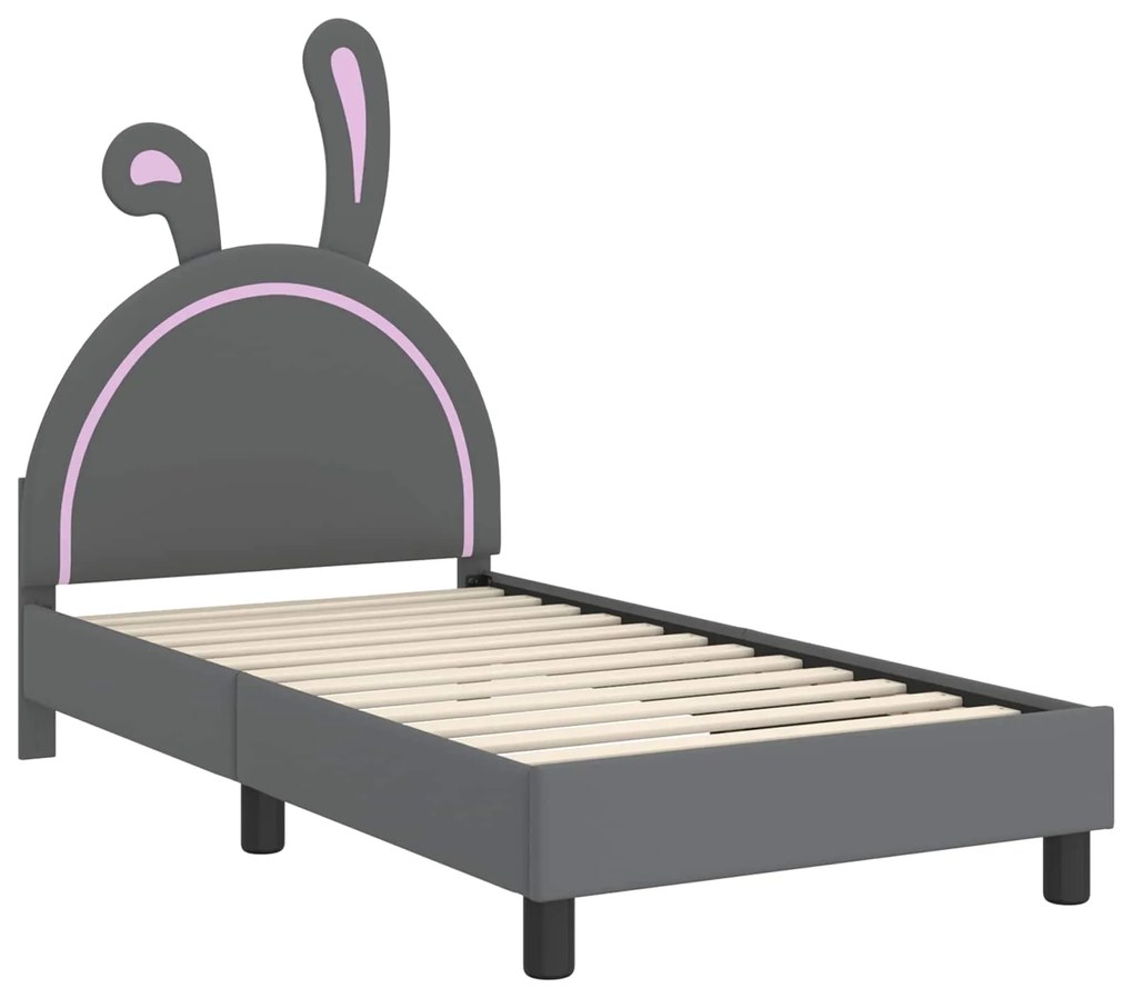vidaXL Κρεβάτι Παιδικής Κρεβατοκάμαρας με Κεφαλάκι Ανοιχτό γκρι