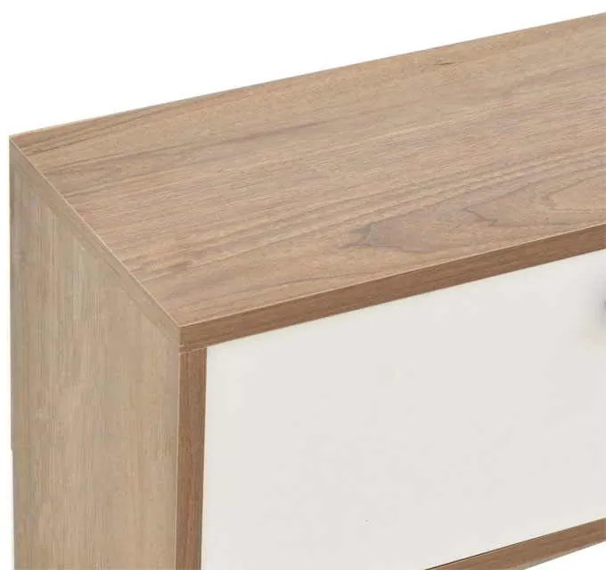 Έπιπλο τηλεόρασης Salon pakoworld χρώμα καρυδί-λευκό 120x25x37εκ