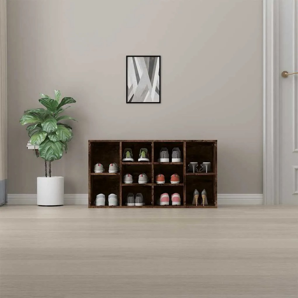 vidaXL Παπουτσοθήκη Καπνιστή Δρυς 103x30x55 εκ. Επεξεργασμένο Ξύλο