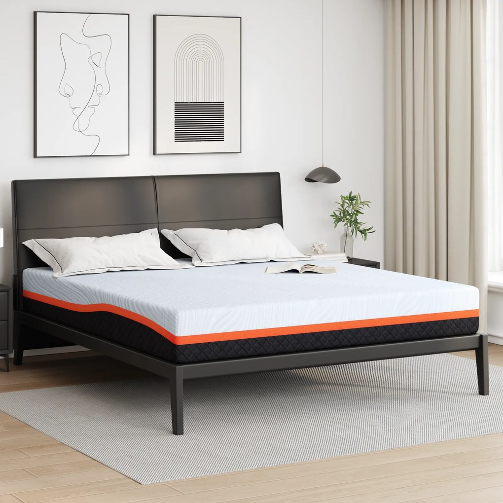 vidaXL Στρώματα Λευκό, Γκρι 200 x 200 cm