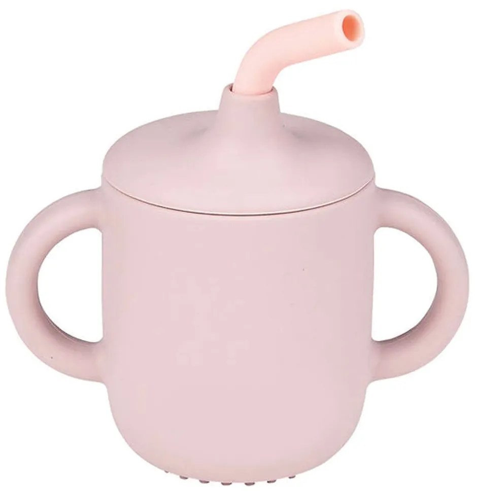 Ποτηράκι Με Καλαμάκι N875318 13x6x13,5cm Σιλικόνης Pink Nattou Silicone