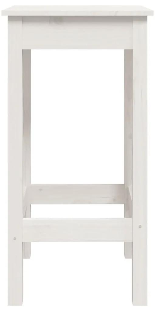 Σκαμπό Μπαρ 2 Τεμ. Λευκά 40 x 40 x 78 εκ. από Μασίφ Ξύλο Πεύκου - Λευκό