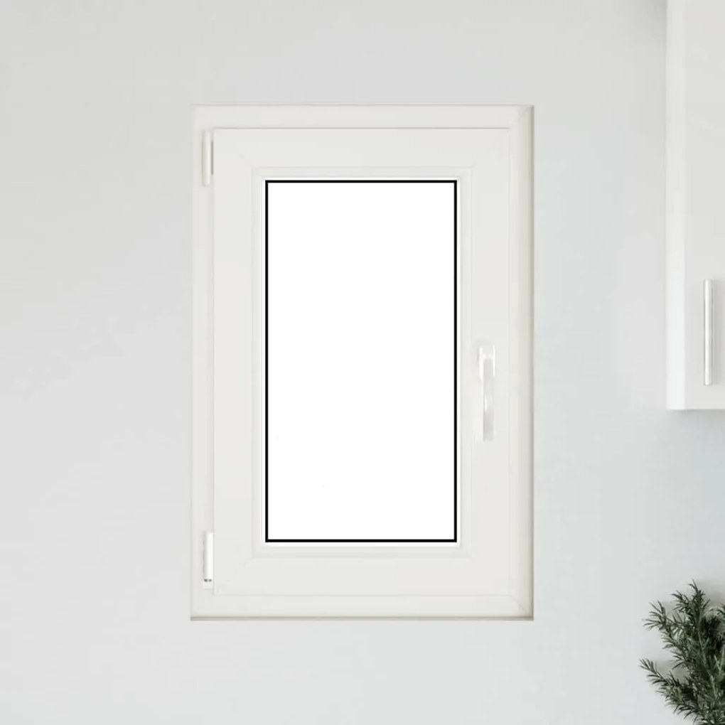vidaXL Παράθυρο Υπογείου "RISOR" 50x75 εκ. Ανακλινόμενο & Περιστρεφόμενο DIN Αριστερά Λευκό