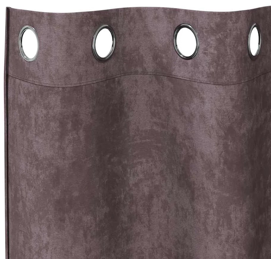 vidaXL Κουρτίνα με κουρτίνες 2 pcs Καφέ 245 x 140 εκ. Βελούδο