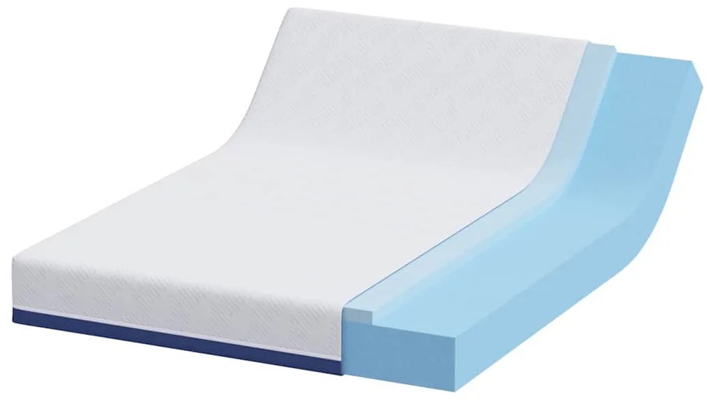 vidaXL Στρώμα Λευκό και Μπλε 140 x 190 cm Pěna