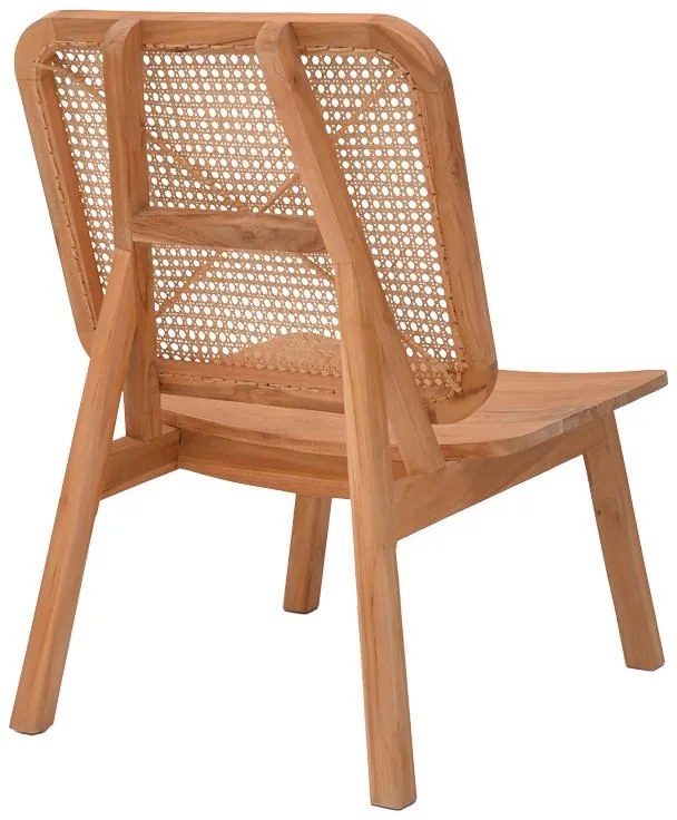 Καρέκλα Viborg φυσικό teak ξύλο-φυσικό rattan 60x75x87εκ 60x75x87 εκ.