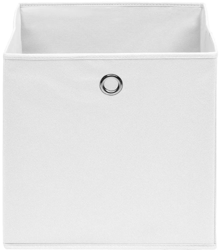 vidaXL Κουτιά Αποθήκευσης 10 τεμ. Λευκά 28x28x28 εκ. Ύφασμα Non-woven