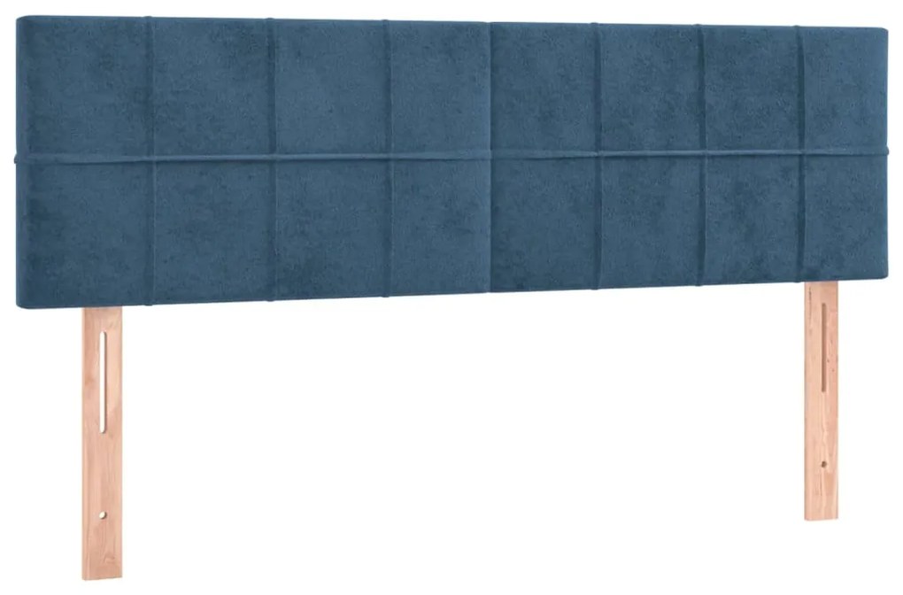 Κεφαλάρι Κρεβατιού LED Σκούρο Μπλε 144x5x78/88 εκ. Βελούδινο 3121664