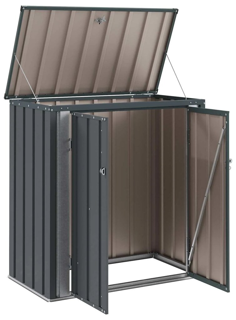 vidaXL Κουτί αποθήκευσης κήπου Μαύρο 101,5 x 57 x 100,5 εκ. Ατσάλι