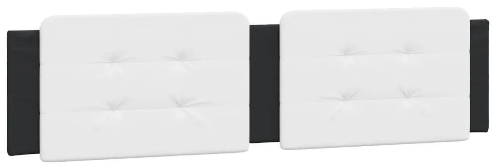 Πλαίσιο Κρεβατιού με LED Λευκό/Μαύρο 160x200εκ. Συνθετικό Δέρμα - Λευκό