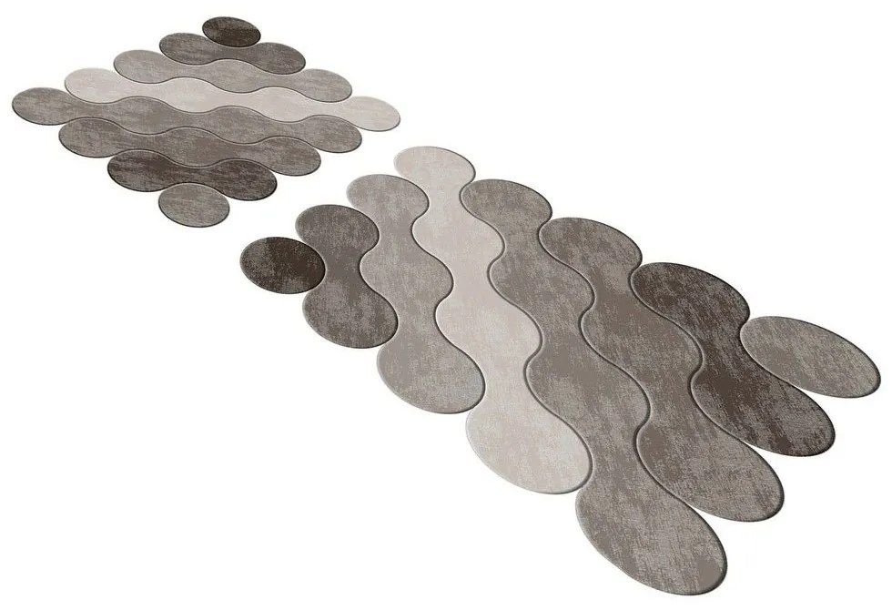 Πατάκια Μπάνιου 21011715Ka (Σετ 2τμχ) Taupe L'essentiel Maison 60x100cm Πολυέστερ
