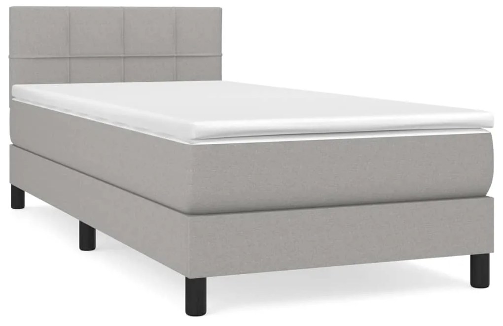 ΚΡΕΒΑΤΙ BOXSPRING ΜΕ ΣΤΡΩΜΑ ΑΝΟΙΧΤΟ ΓΚΡΙ 100X200 ΕΚ. ΥΦΑΣΜΑΤΙΝΟ 3140033