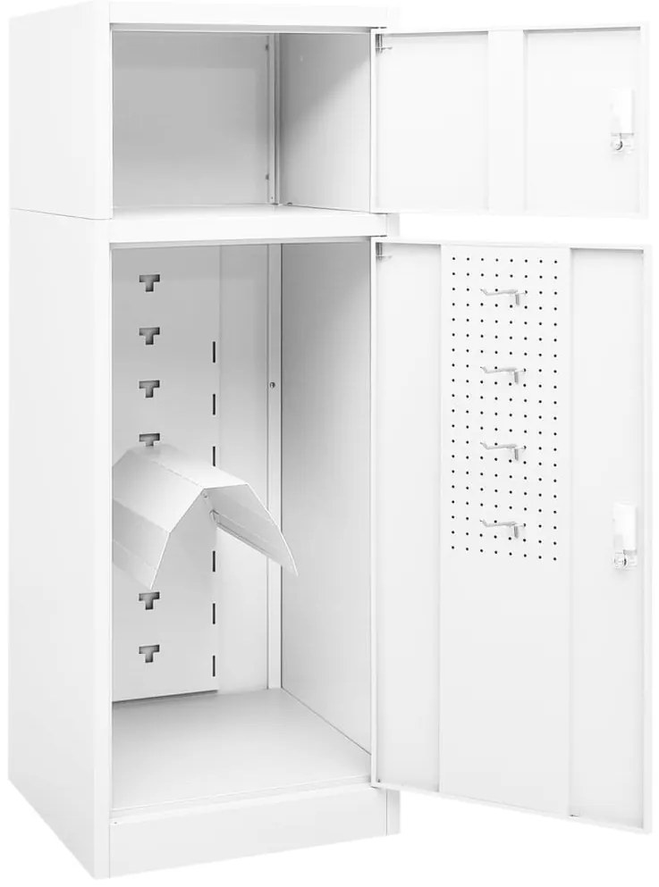 vidaXL Ντουλάπα για Σέλα Λευκό 53 x 53 x 140 εκ. Ατσάλινο