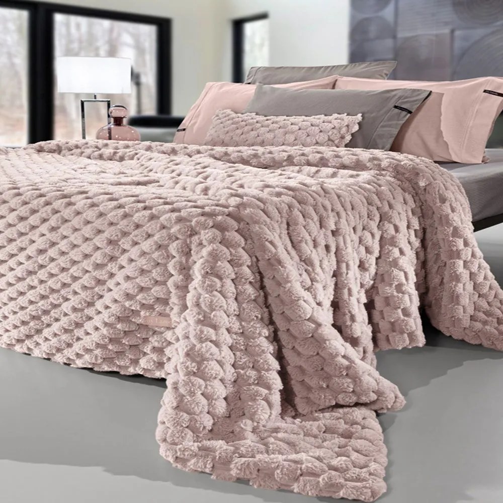 Κουβέρτα Γούνινη Elixir Old Pink Guy Laroche King Size 260x240cm Πολυέστερ