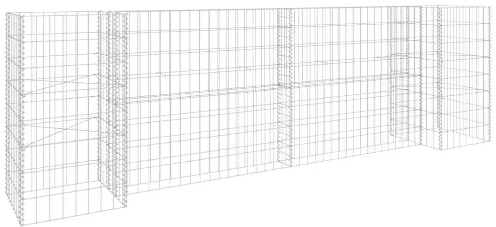 vidaXL Συρματοκιβώτιο Γλάστρα Σχήμα «Η» 260x40x80 εκ. Ατσάλινο Σύρμα