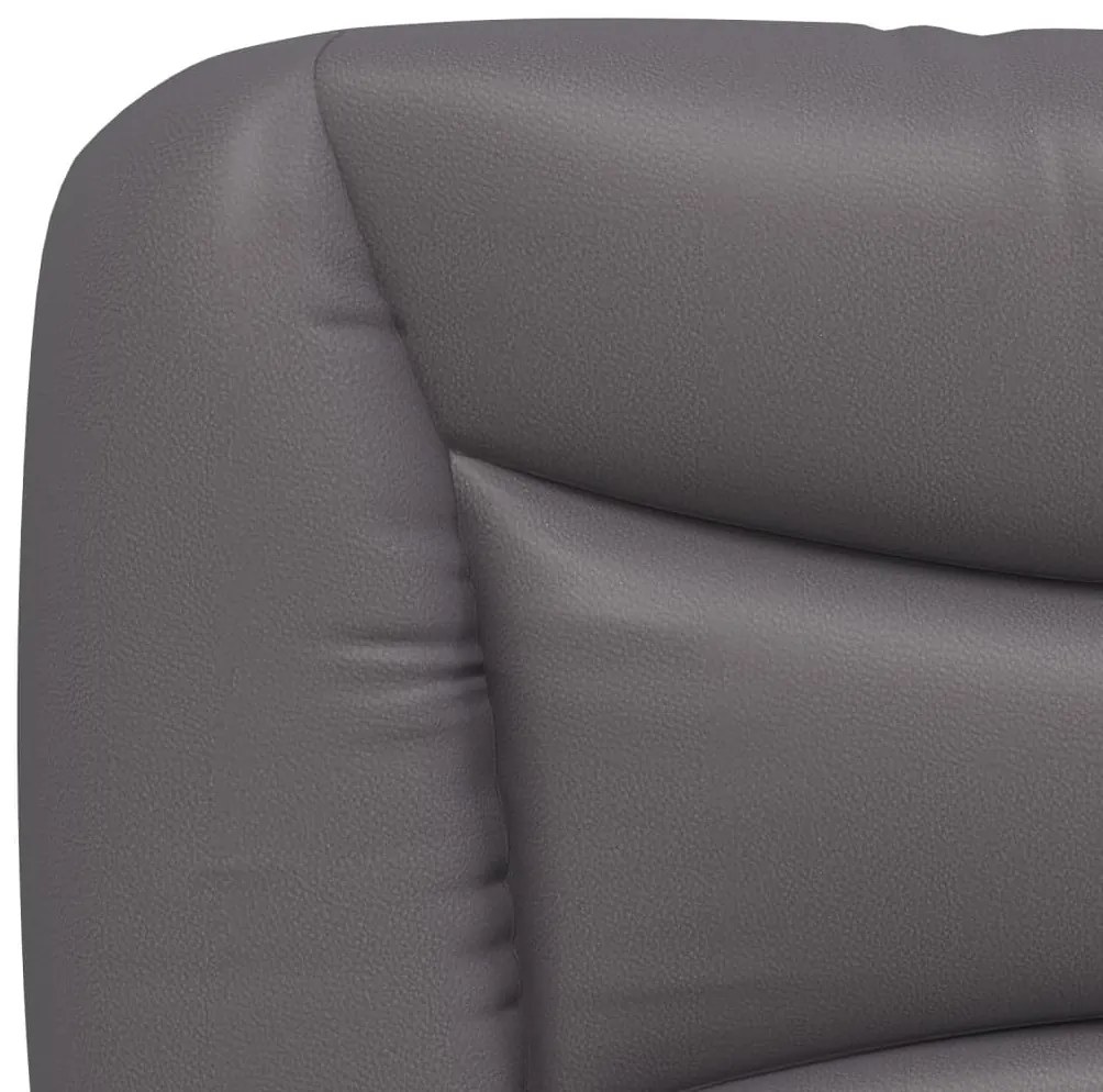 vidaXL Κρεβάτι με Στρώμα Hvar Γκρι 80 x 200 εκ. Συνθετικό Δέρμα