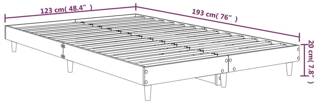 Πλαίσιο Κρεβατιού Μαύρο 120x190 εκ. από Επεξεργασμένο Ξύλο - Μαύρο