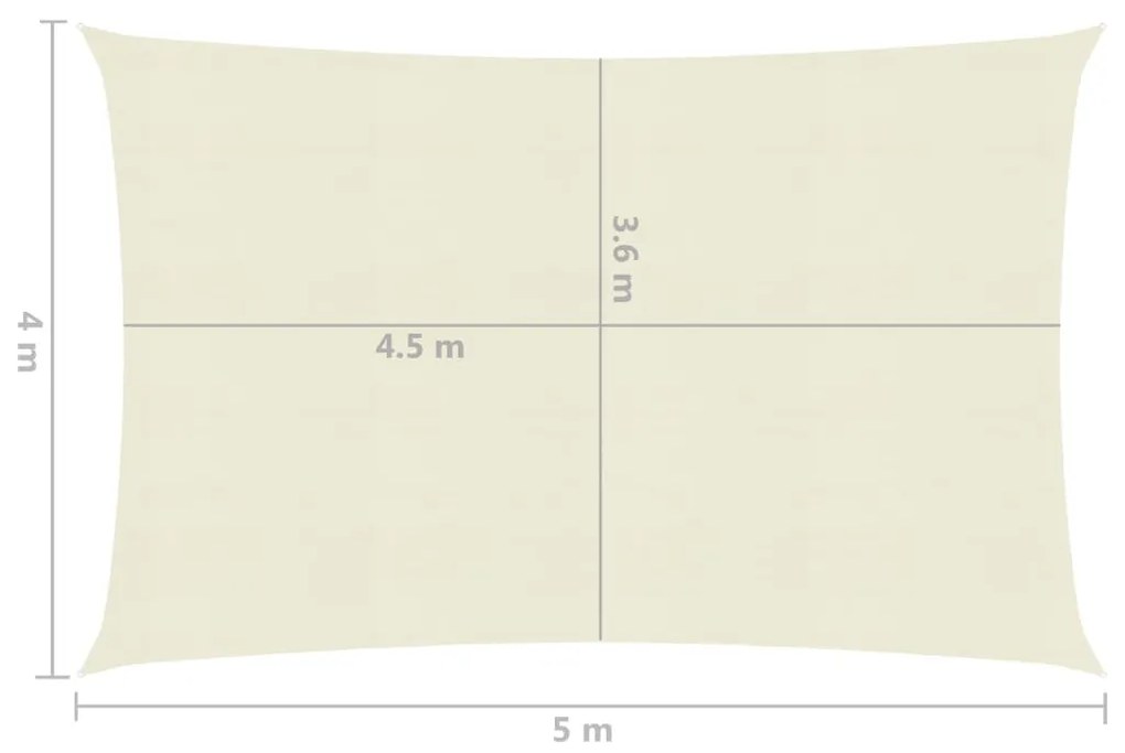 Πανί Σκίασης Κρεμ 4 x 5 μ. από HDPE 160 γρ./μ²  - Κρεμ