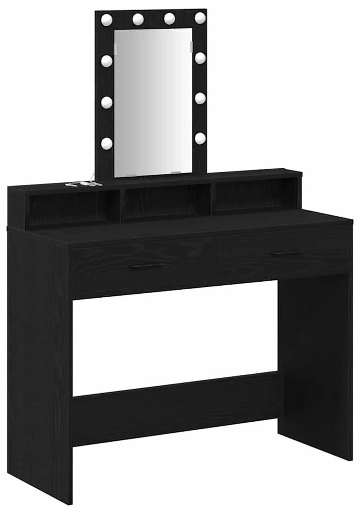 vidaXL Τραπέζι περιποίησης Μαύρο 100 x 41 x 140 εκ. Επεξεργασμένο ξύλο