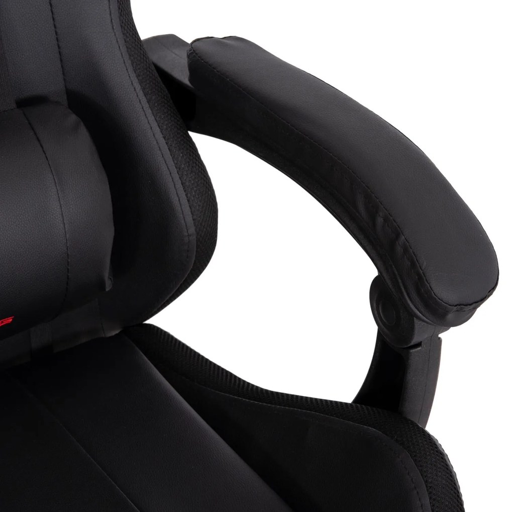 ΠΟΛΥΘΡΟΝΑ GAMING DARREN ΜΑΥΡΟ-ΚΟΚΚΙΝΟ PVC & NYLON 51x49x125Υεκ.
