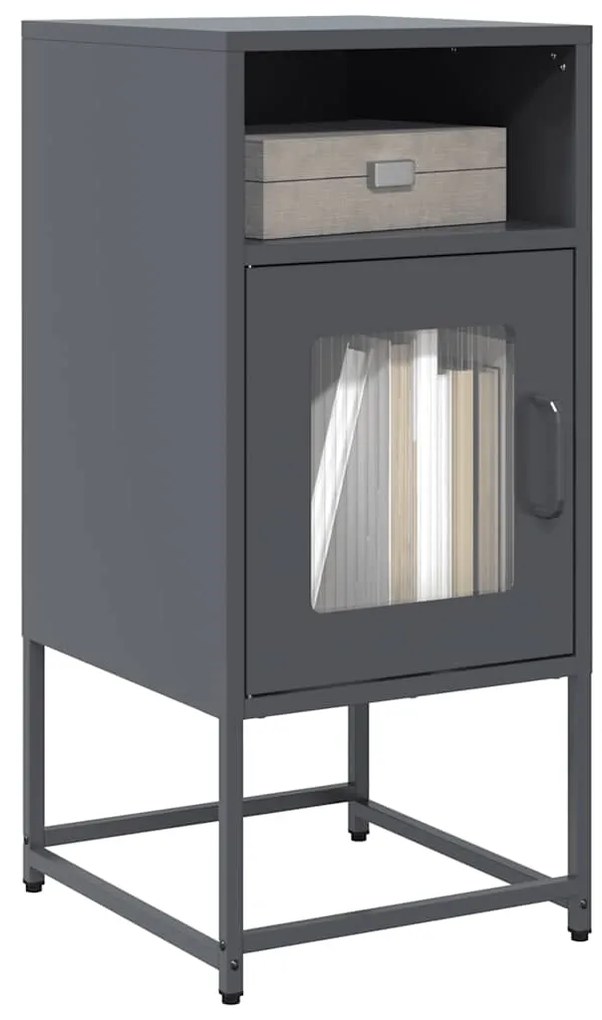 vidaXL Κομοδίνο ανθρακί 36x39x78 cm από χάλυβα ψυχρής έλασης