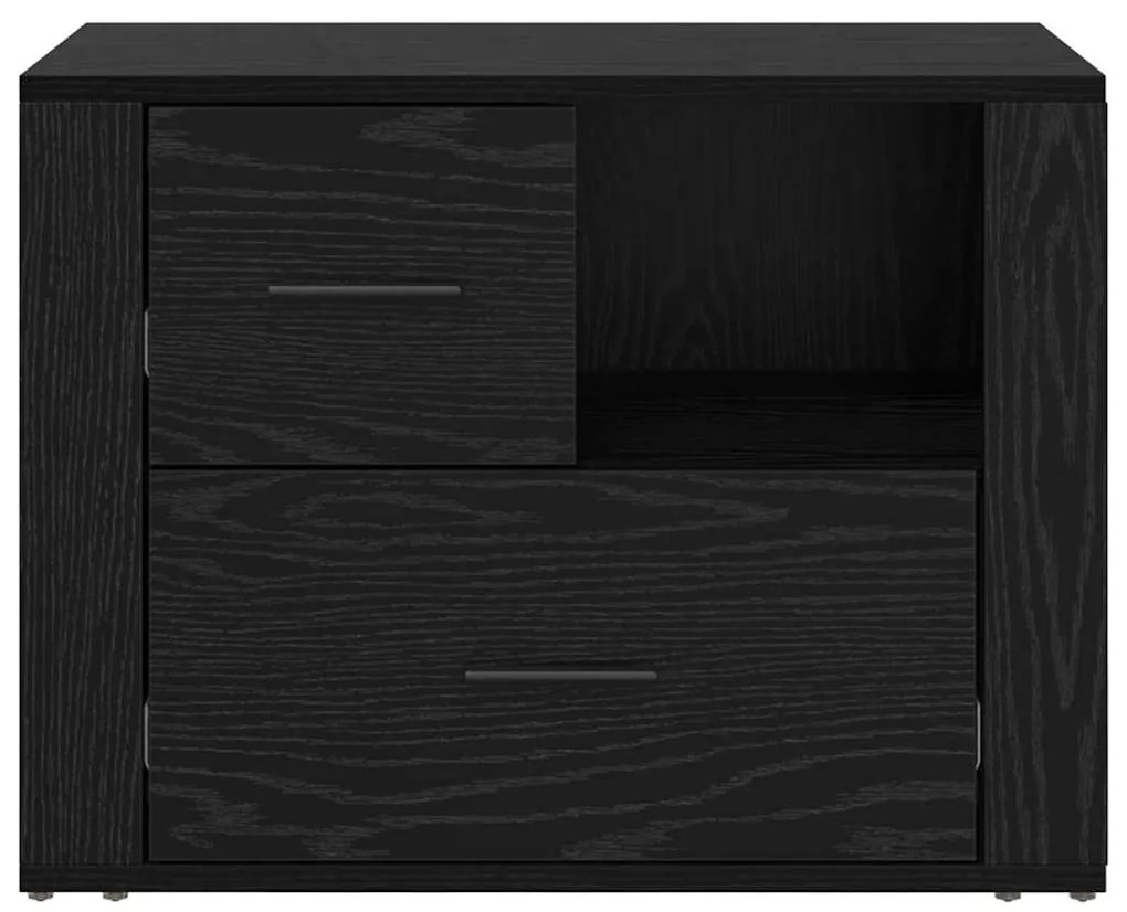 vidaXL Κομοδίνο Μαύρη Οξυά 35 x 60 x 50 εκ. Επεξεργασμένο ξύλο