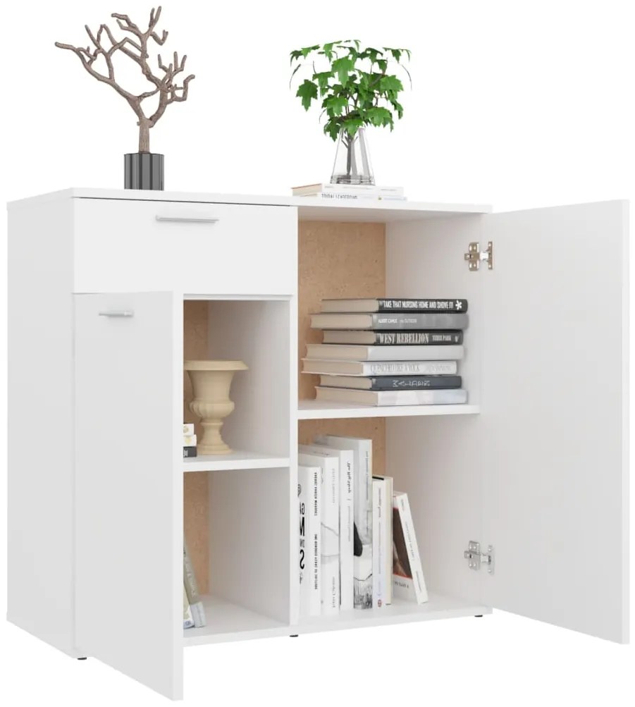 vidaXL Ντουλάπι με Συρτάρι Λευκό 80 x 36 x 75 εκ. από Επεξ. Ξύλο