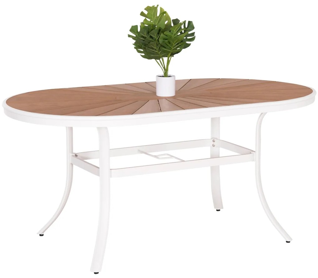Τραπέζι κήπου TELAMO Οβάλ Αλουμίνιο Λευκό με Polywood 160X90Χ73,5Υ εκ. 160x90x73.5 εκ.