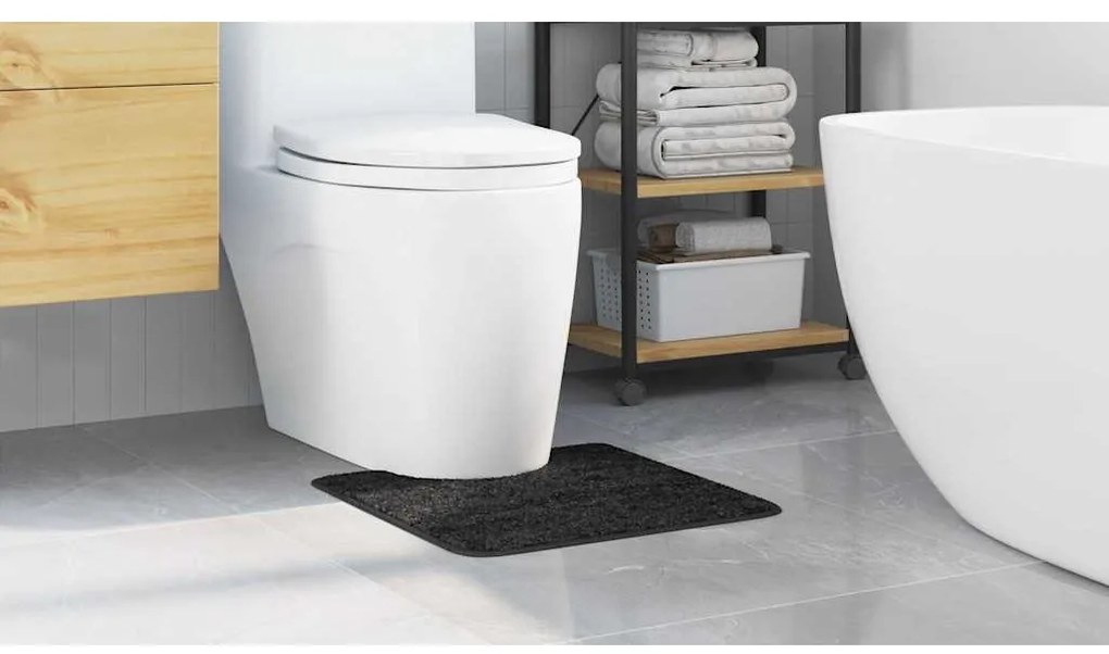vidaXL Πατάκι μπάνιου Σκούρο γκρι 50 x 50 cm Πολυπροπυλένιο