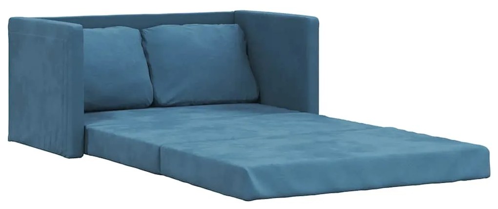 vidaXL Καναπές-Κρεβάτι Δαπέδου 2 σε 1 Μπλε 122x204x55 εκ. Βελούδινος