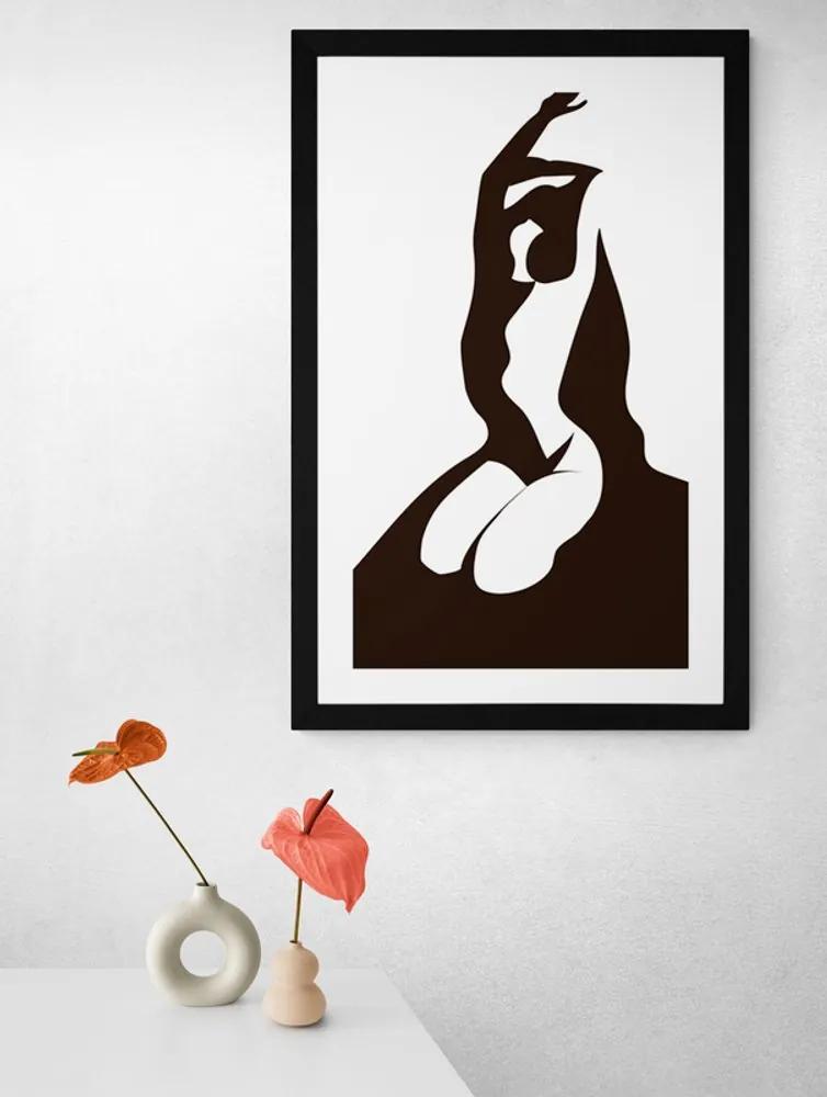 Αφίσα με πασπαρτού Η ευαισθησία του σώματος μιας γυναίκας - 20x30 black