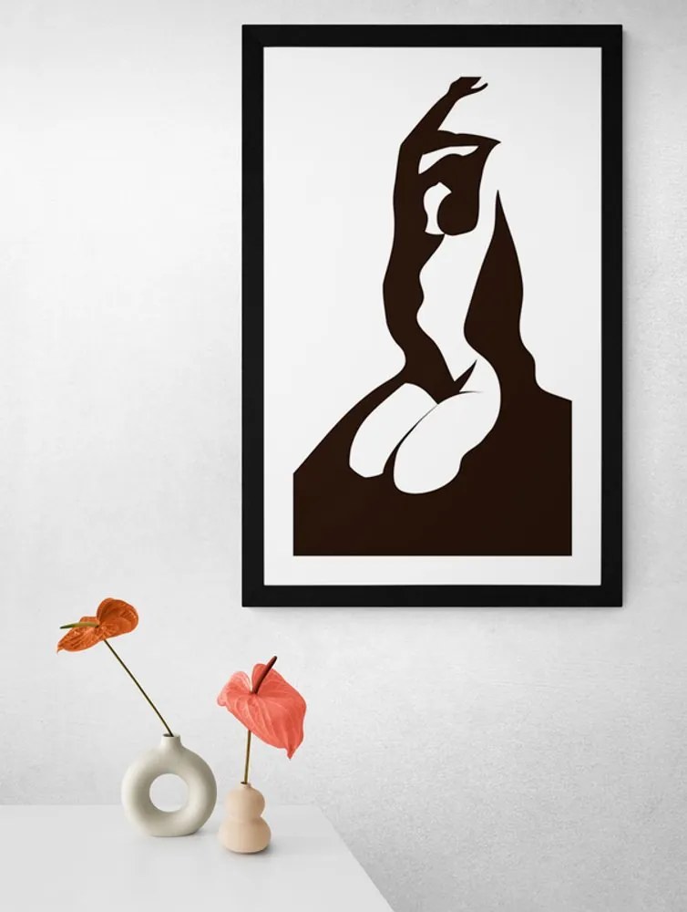 Αφίσα με πασπαρτού Η ευαισθησία του σώματος μιας γυναίκας - 30x45 white