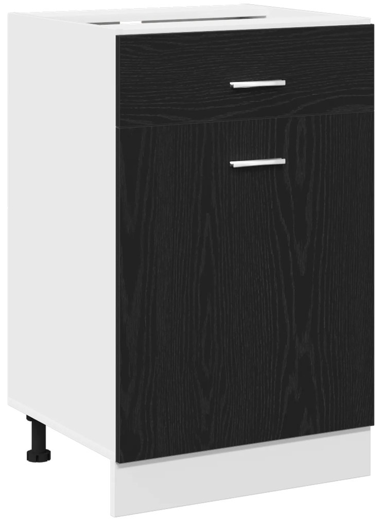 vidaXL Μαύρο Δρυς Ντουλάπι - 50x46x81.5 εκ, φτιαγμένο από επεξεργασμένο ξύλο.