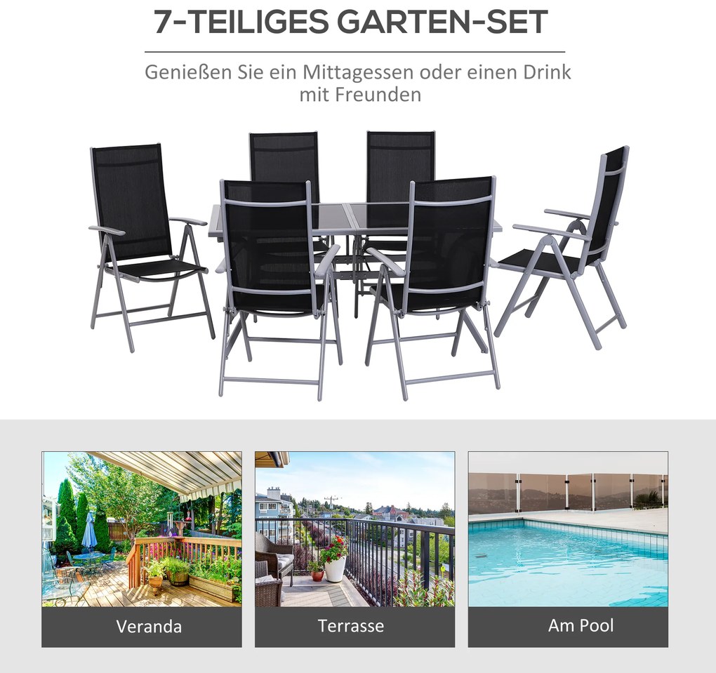 Outsunny Σετ καθιστικού για 6 άτομα Σετ καθιστικού Κήπου Έπιπλα Κήπου Σετ Κήπου Αλουμινίου