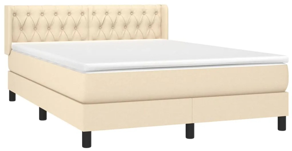 ΚΡΕΒΑΤΙ BOXSPRING ΜΕ ΣΤΡΩΜΑ ΚΡΕΜ 140X200 ΕΚ. ΥΦΑΣΜΑΤΙΝΟ 3129958