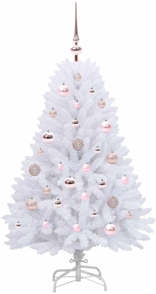 vidaXL Τεχνητό Χριστουγεννιάτικο Δέντρο με Άξονα με βάση Λευκό 120 cm