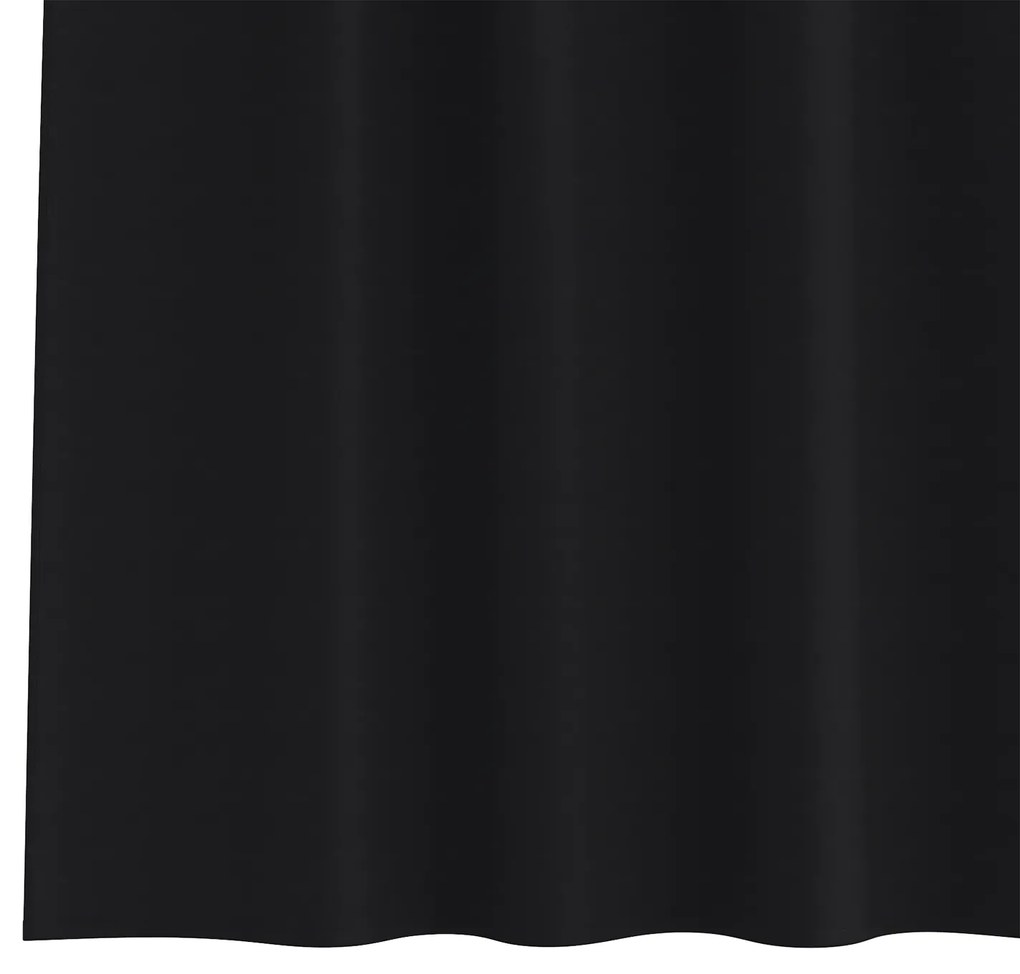 vidaXL Κουρτίνες με κουρτίνες 2 pcs Μαύρο 245 x 140 εκ. Πολυεστέρας