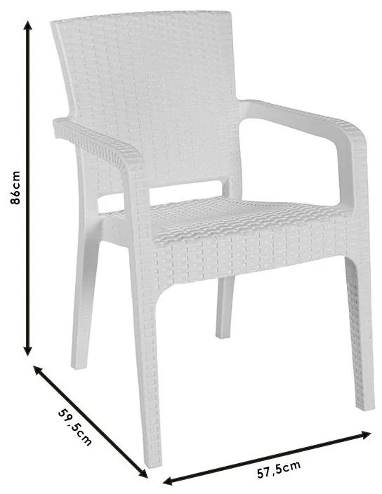 Πολυθρόνα Halcyon PP λευκό 57.5x59.5x86 εκ.