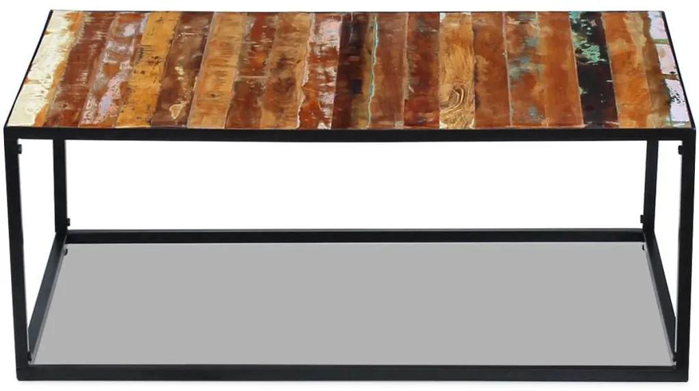 Τραπεζάκι Σαλονιού 100x60x40 εκ. από Μασίφ Ανακυκλωμένο Ξύλο - Πολύχρωμο