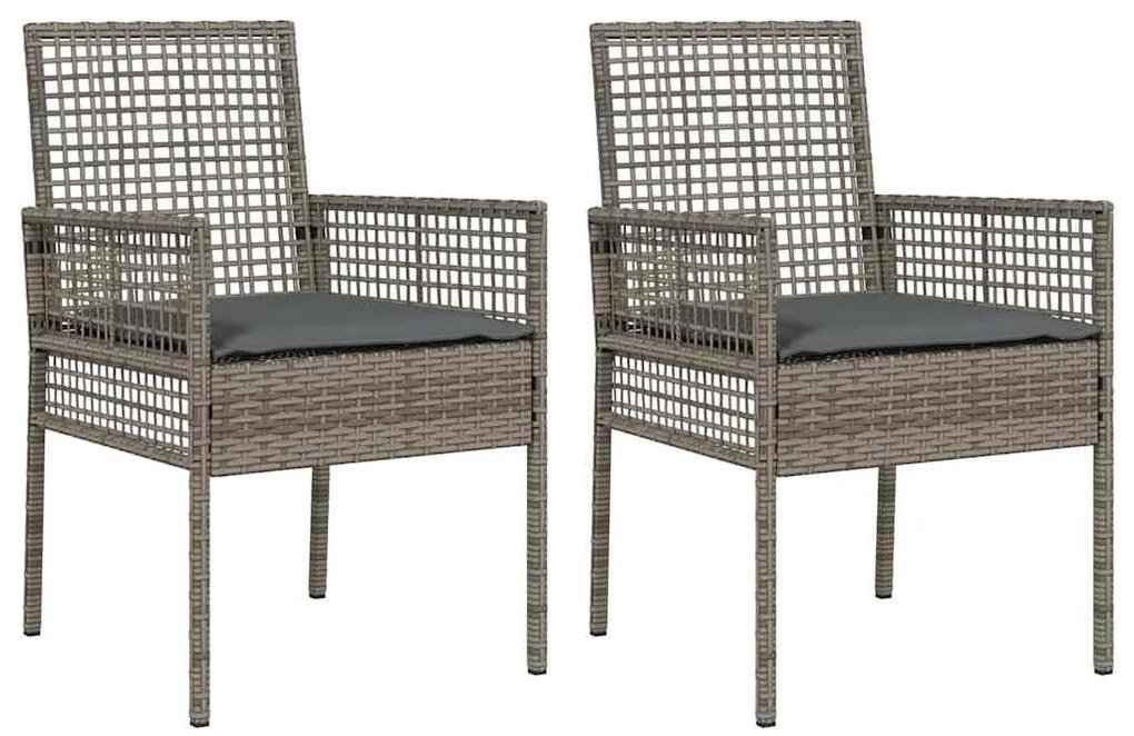 vidaXL Καρέκλα Κήπου 2 pcs Γκρι 53 x 60 x 85εκ συνθετικό ρατάν