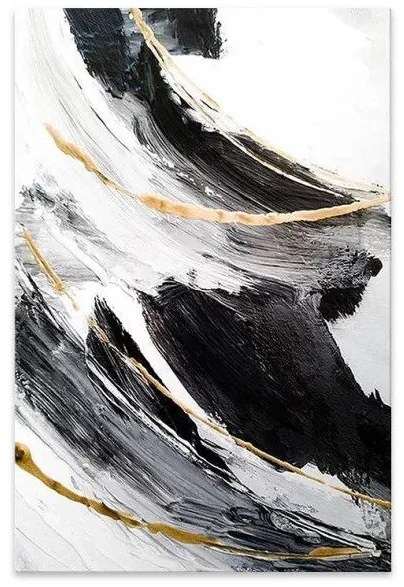 Πίνακας σε καμβά Golden And Silver Reflections" ψηφιακής εκτύπωσης 50x75x3εκ." GP033-0082 Megapap GP033-0082