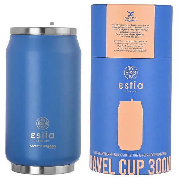 Θερμός Travel Cup Save The Aegean Denim Blue 300ml