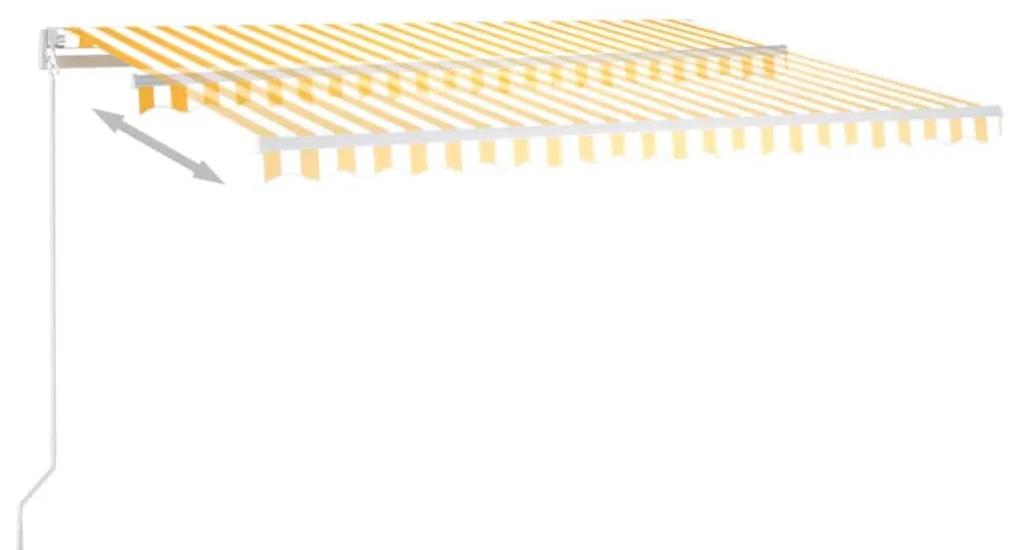 vidaXL Τέντα Συρόμενη Αυτόματη Kίτρινο / Λευκό 450 x 300 εκ.